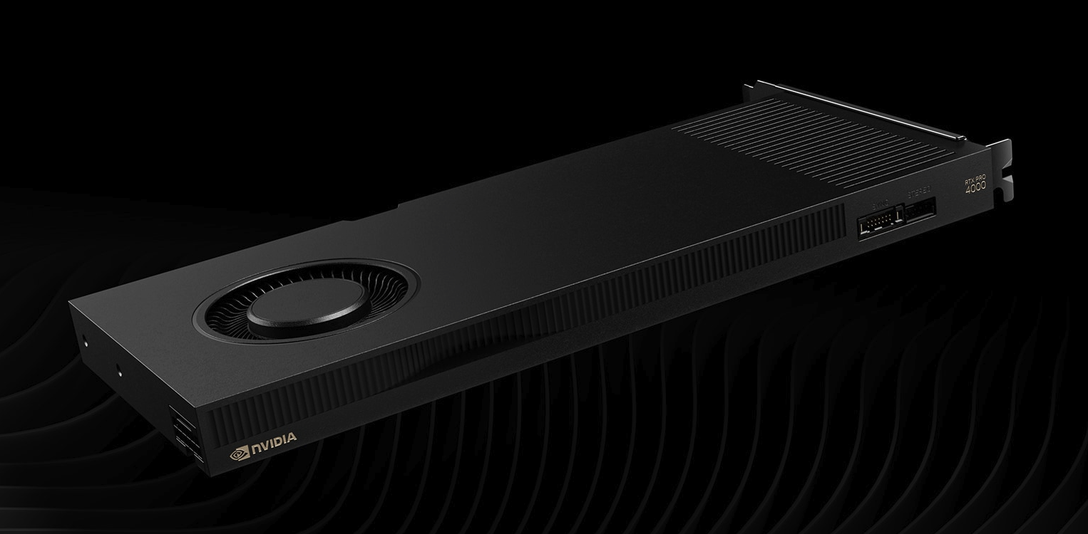 Black NVIDIA RTX PRO 4000 Blackwell graphics card